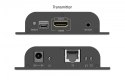 Przedłużacz (extender) po skrętce kat.6 HDMI 4K/60Hz przez IP 1G lub do 120m/200m, max. 253 odbiorniki, sterowanie IR - zestaw (