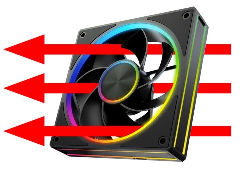 Wentylator VOLCANO LOOP REVERSE ARGB 120 Czarny