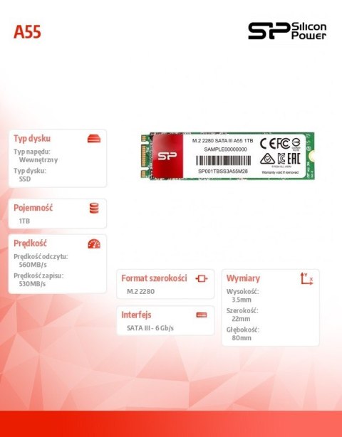 Dysk SSD A55 1TB M.2 560/530 MB/s
