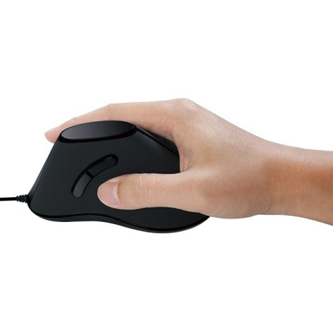Ergonomiczna mysz optyczna, pionowa, USB, czarna