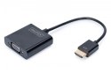 Konwerter/adapter audio-video HDMI do VGA, 1080p FHD, z audio 3.5mm MiniJack