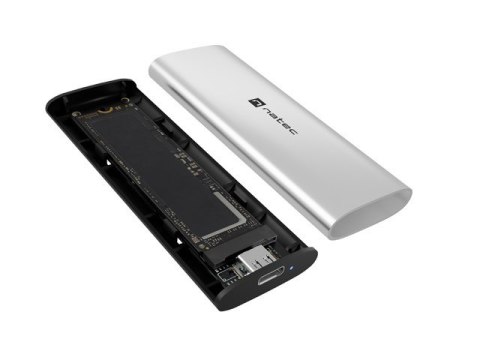 Obudowa SSD zewnętrzna RHINO M.2 NVME USB-C 3.2 arctic silver