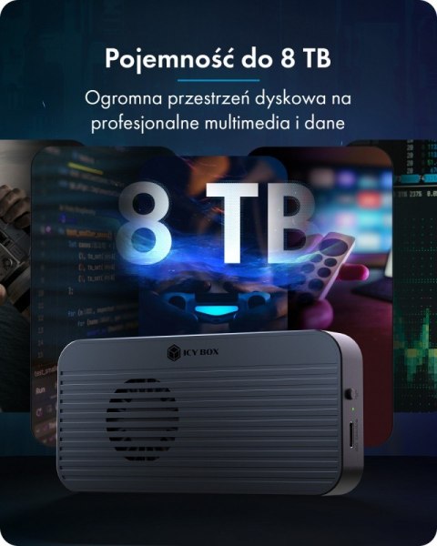 Obudowa z 80 Gbps IB-1980M-80G Thunderbolt 5 M.2 NVMe SSD