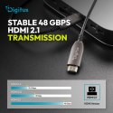 Kabel połączeniowy hybrydowy HDMI AOC | HDMI-A męski-męski | HDMI 2.1 | UHD-2 8K@60Hz | 48Gbps |HDR, eARC, HDCP 2.2, CEC | 15m