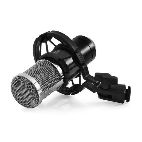 Mikrofon pojemnościowy, studyjny z zestawem akcesoriów STUDIO AND STREAMING MICROPHONE MT397S (Srebrny)