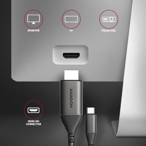 RVC-HI2MC Adapter aktywny USB-C -> HDMI 2.0 4K/60Hz Aluminum, 1.8m kabel