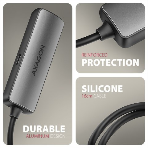 RVC-HI8KPD Adapter aktywny USB-C -> HDMI 8K/60Hz, Aluminum, PD100W, 16cm kabel