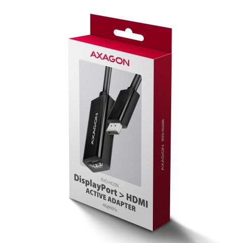 RVD-HI20N Adapter aktywny DisplayPort -> HDMI 1.4, 4K/60Hz, kabel 15cm