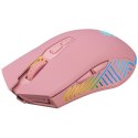 Mysz gamingowa bezprzewodowa PANDORA RF 3200DPI 7P różowa