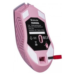 Mysz gamingowa bezprzewodowa PANDORA RF 3200DPI 7P różowa