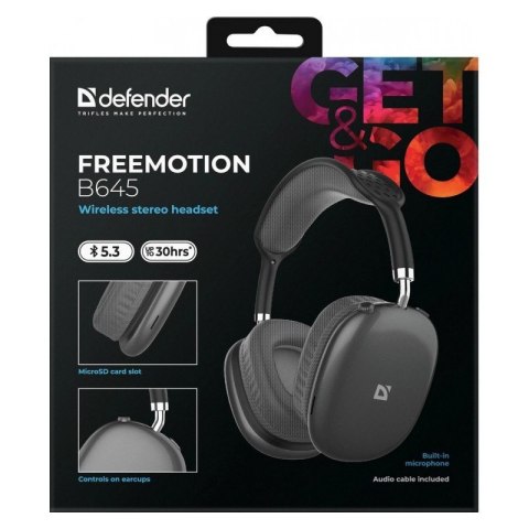 Słuchawki bezprzewodowe nauszne FREEMOTION B645 czarne
