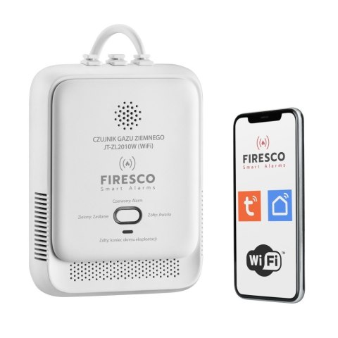 Czujnik gazu ziemnego JT-ZL2010W z funkcją komunikacji Tuya / Smart Life, czujnik gazu z wbudowanym modułem łącznosci WiFi,czuj