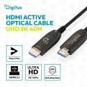 Kabel połączeniowy hybrydowy HDMI AOC | HDMI-A męski-męski | HDMI 2.1 | UHD-2 8K@60Hz | 48Gbps |HDR, eARC, HDCP 2.2, CEC | 40m