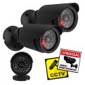 Zestaw dwóch atrap kamer tubowych IR1800 BT diody IR LED, zasilanie 2xAA, czarne, ABS
