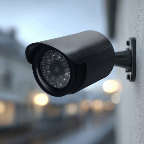 Zestaw dwóch atrap kamer tubowych IR1800 BT diody IR LED, zasilanie 2xAA, czarne, ABS