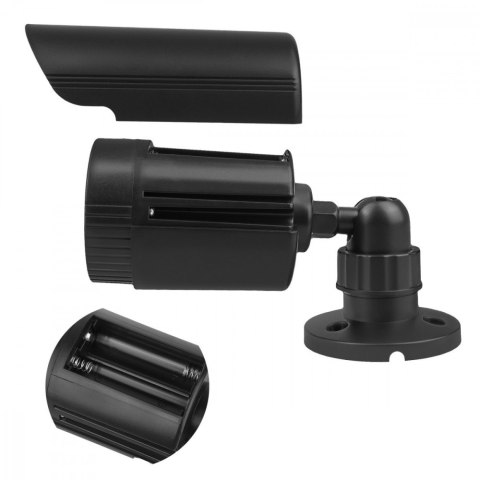 Zestaw dwóch atrap kamer tubowych IR1800 BT diody IR LED, zasilanie 2xAA, czarne, ABS