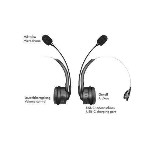Słuchawka nauszna z mikrofonem, bluetooth