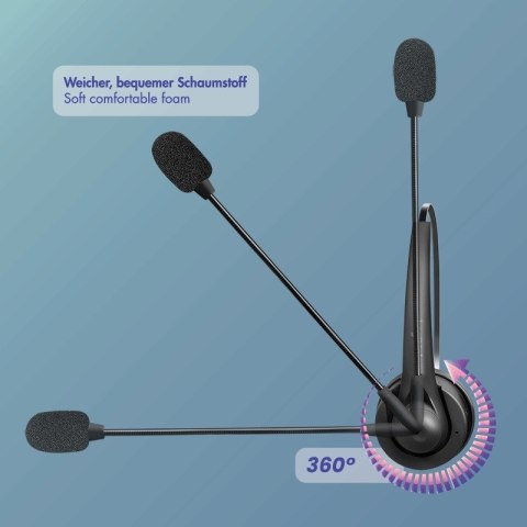 Słuchawka nauszna z mikrofonem, bluetooth