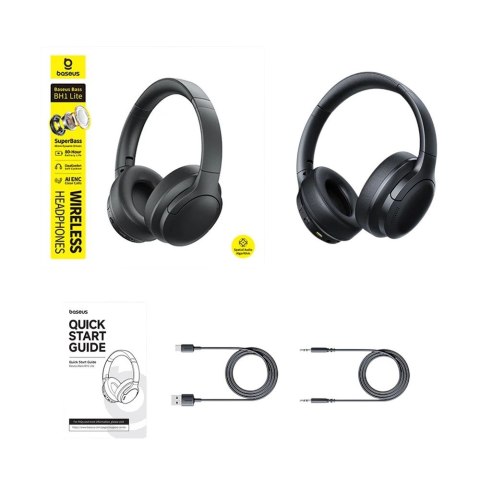 Słuchawki nauszne bluetooth 6.0 BASS BH1 LITE czarne