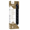 Urządzenie zabezpieczenie przeciw przepięciowe SPD/przeciążeniowe F2100 z wyłącznikiem 5gniazd1-16A-czarny-1,5m-3x1,5mm2