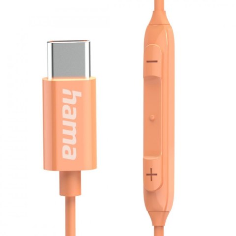 Słuchawki douszne Curly usb-c pomarańczowe