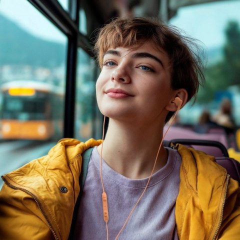 Słuchawki douszne Curly usb-c pomarańczowe