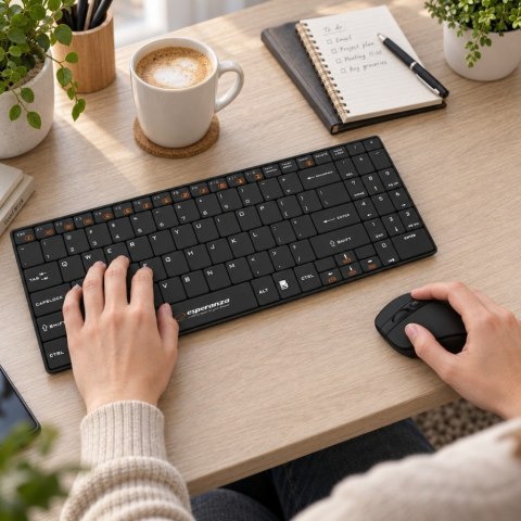 ZESTAW BEZPRZEWODOWY KLAWIATURA SLIM + MYSZ 2,4 GHz EK122K LIBERTY CZARNY
