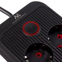Listwa zasilająca MCE389 B 6 gniazd 4xUSB-A, 1xUSB-C 110-240V AC 50/60Hz, 2.1A max 2500W, czarna