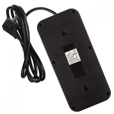 Listwa zasilająca MCE389 B 6 gniazd 4xUSB-A, 1xUSB-C 110-240V AC 50/60Hz, 2.1A max 2500W, czarna