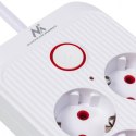Listwa zasilająca MCE389 W 6 gniazd 4xUSB-A 1xUSB-C 110-240V, AC 50/60Hz, 2.1A max 2500W biała