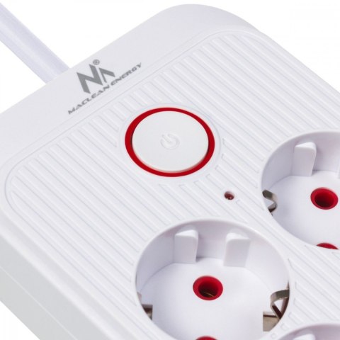 Listwa zasilająca MCE389 W 6 gniazd 4xUSB-A 1xUSB-C 110-240V, AC 50/60Hz, 2.1A max 2500W biała