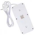 Listwa zasilająca MCE389 W 6 gniazd 4xUSB-A 1xUSB-C 110-240V, AC 50/60Hz, 2.1A max 2500W biała