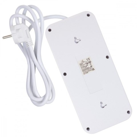 Listwa zasilająca MCE389 W 6 gniazd 4xUSB-A 1xUSB-C 110-240V, AC 50/60Hz, 2.1A max 2500W biała