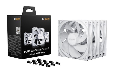 Wentylator Pure Wings 3 120mm PWM Reverse White 3-pak
