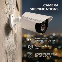 Zestaw dwóch atrap kamer IR1800 WT białe, zasilanie 2xAA, ABS, diody IR LED