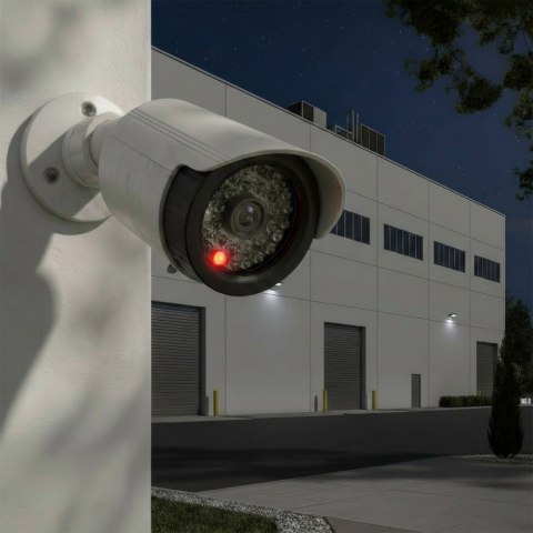 Zestaw dwóch atrap kamer IR1800 WT białe, zasilanie 2xAA, ABS, diody IR LED