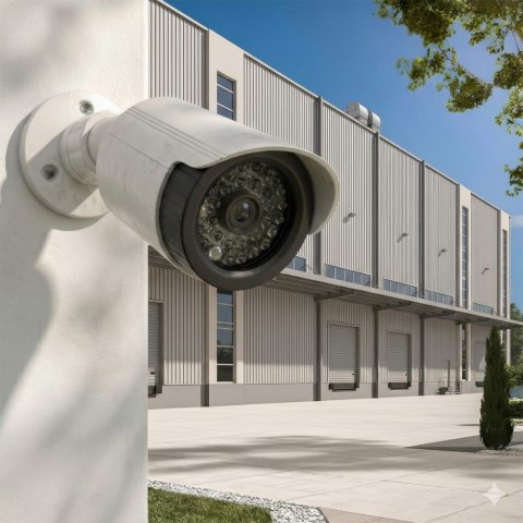 Zestaw dwóch atrap kamer IR1800 WT białe, zasilanie 2xAA, ABS, diody IR LED