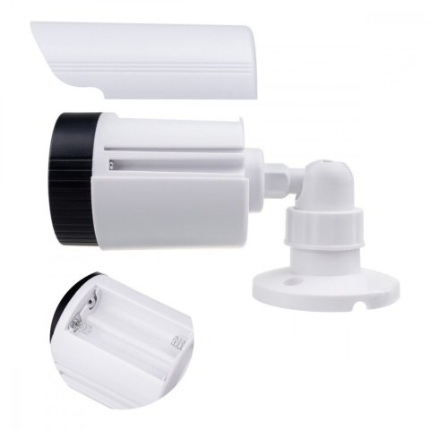 Zestaw dwóch atrap kamer IR1800 WT białe, zasilanie 2xAA, ABS, diody IR LED