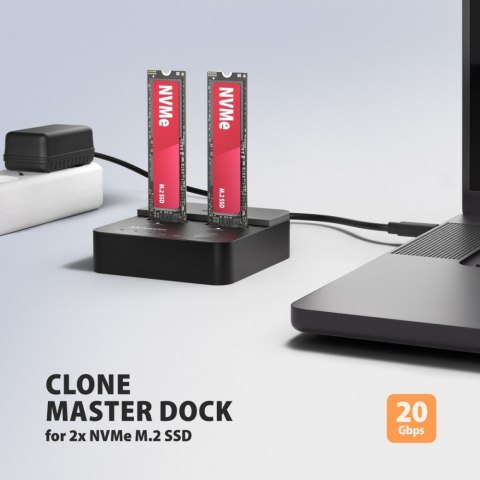 ADSA-M2C22L Stacja dokująca USB-C 3.2 Gen2x2 - 2 x NVMe M.2 20Gbps