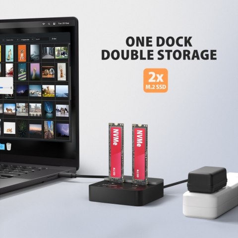 ADSA-M2C22L Stacja dokująca USB-C 3.2 Gen2x2 - 2 x NVMe M.2 20Gbps