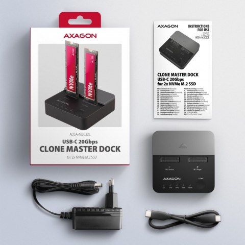 ADSA-M2C22L Stacja dokująca USB-C 3.2 Gen2x2 - 2 x NVMe M.2 20Gbps