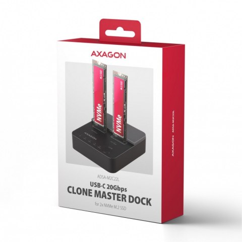 ADSA-M2C22L Stacja dokująca USB-C 3.2 Gen2x2 - 2 x NVMe M.2 20Gbps