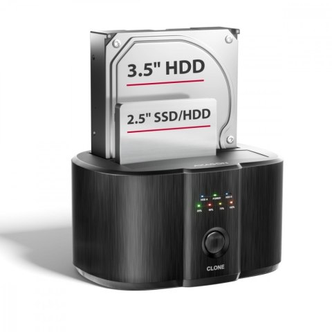 ADSA-SC Stacja dokująca, USB 3.2 Gen 1 - 2x SATA 6G 2.5"/3.5" SSD/HDD CLONE DUAL