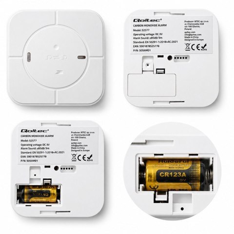 Czujnik tlenku węgla (czadu) | detektor CO | TUYA | Wi-Fi | LED