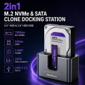 Stacja dokująca 2w1 HDD SSD | SATA | M.2 NVMe | Klonowanie | USB-C | 10Gb/s | 28TB