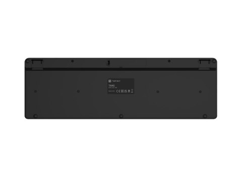 Klawiatura Tang US bezprzewodowa BT + 2.4GHz cicha Slim czarna