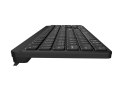 Klawiatura Tang US bezprzewodowa BT + 2.4GHz cicha Slim czarna