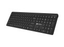 Klawiatura Tang US bezprzewodowa BT + 2.4GHz cicha Slim czarna