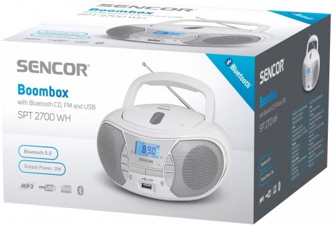 Radio z odtwarzaczem CD SPT 2700 Biale CD//BT/MP3/USB/Radio FM