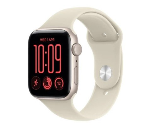 Smartwatch Watch SE 3 GPS, koperta 40mm z aluminium w kolorze księżycowej poświaty, pasek sportowy w kolorze piaskowym - rozmiar
